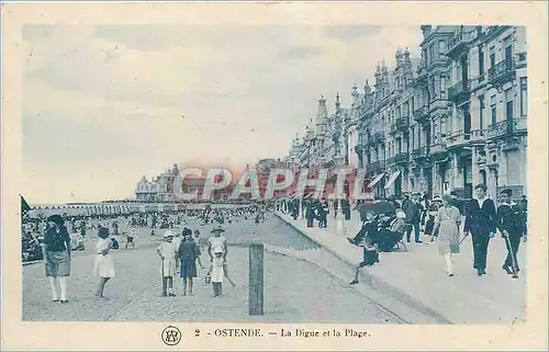 Cartes postales Ostende La Digue et la Plage