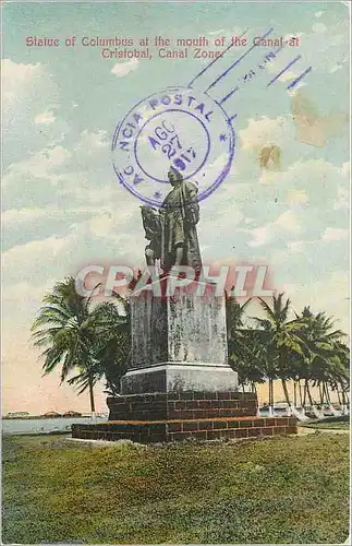 Cartes postales Statue of Columbus at the mouth of the Canal at Cristobal Canal Zone