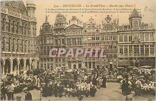 Cartes postales Bruxelles La Grand Place Marche aux Fleurs