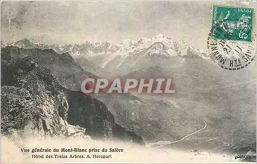 Cartes postales Vue generale du Mont Blanc prise du Saleve