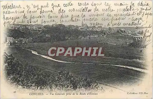 Cartes postales Conches Vue Generale prise de la Route d'Evreux
