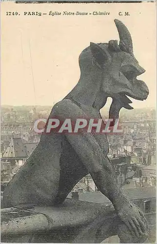 Cartes postales Paris Eglise Notre Dame Chimere