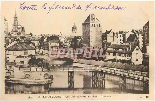 Ansichtskarte AK Strasbourg Les vieilles tours aux Ponts Converts