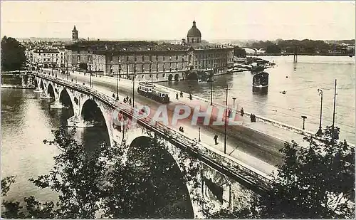 Moderne Karte Toulouse Vue plongeante sur le Pont Neuf et l'Hotel Dieu