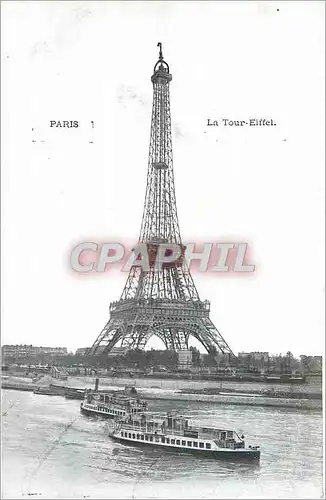 Cartes postales Paris La Tour Eiffel Bateau Peniche