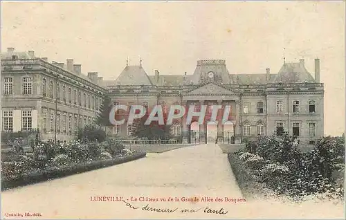 Ansichtskarte AK Luneville Le Chateau vu de la Grande Allee des Bosquets