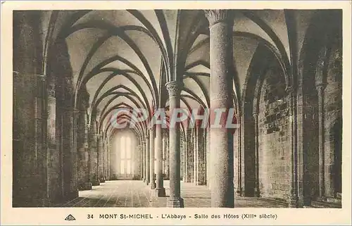 Ansichtskarte AK Mont St Michel L'Abbaye Salle des Hotes