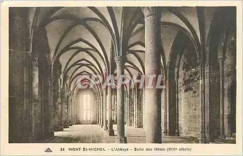 Cartes postales Mont St Michel L'Abbaye Salle des Hotes