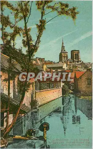 Ansichtskarte AK Guingamp Le Trieue Eglise Notre Dame de Bon Secours Lavandiere