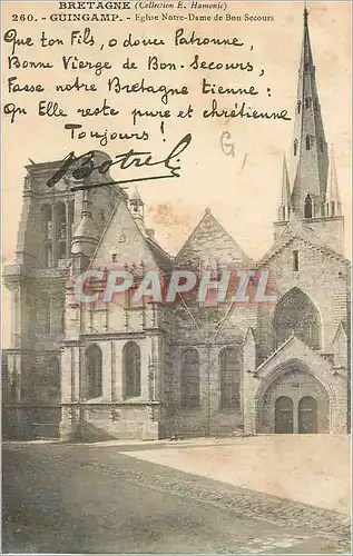 Cartes postales Guingamp Eglise Notre Dame de Bon Secours Botrel