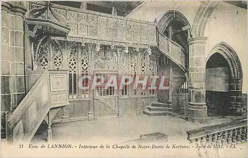 Cartes postales Env de Lannion Interieur de la Chapelle Notre Dame de Kerfons