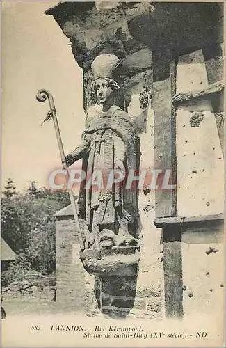 Cartes postales Lannion Rue Kerampont Statue de Saint Divy