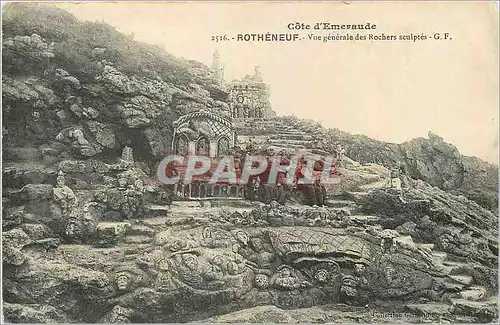 Cartes postales Rotheneuf Vue generale des Rochers sculptes