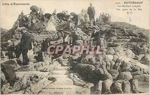 Ansichtskarte AK Rotheneuf Les Rochers sculptes Vue prise de la Mer