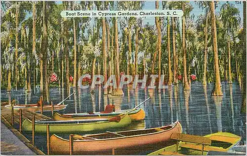Ansichtskarte AK Boat Scene in Cypress Gardens Charleston SC
