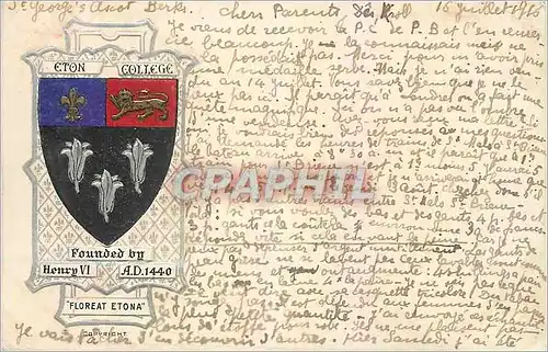 Cartes postales Eton College Founded by Henri IV Lion