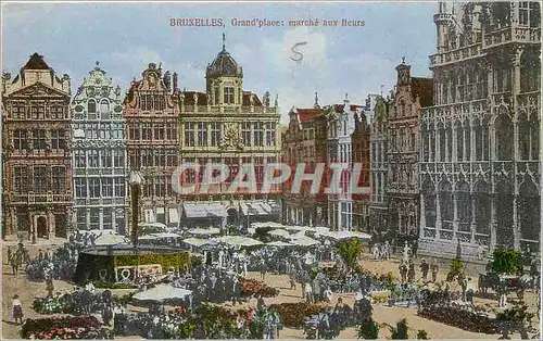 Cartes postales Bruxelles Grand place marche aux fleurs