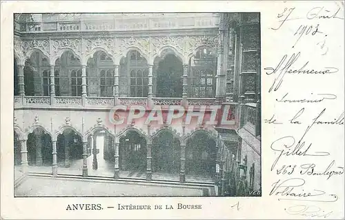 Cartes postales Anvers Interieur de la Bourse