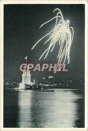 Cartes postales Leanders Tower at night Istanbul