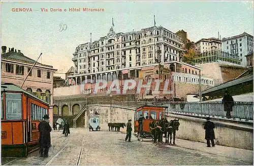 Cartes postales Genova Via Doria a Hotel Miramare