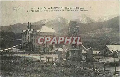 Ansichtskarte AK Pyr Or Mont Louis Le Monument eleve a le memoire d'Emmanuel Brousse