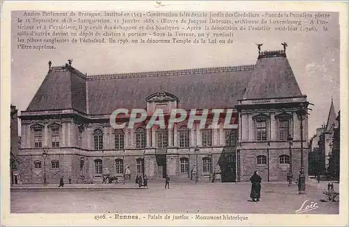Ansichtskarte AK Rennes Palais de Justice Monument historique