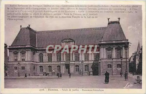 Cartes postales Rennes Palais de Justice Monument historique