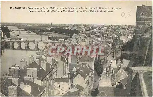 Ansichtskarte AK Angers Panorama pris du Chateau vers la tour nord Le bassin de la Maine