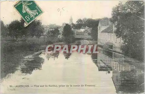 Cartes postales Alencon Vue sur la Sarthe prise de la route de Fresnay