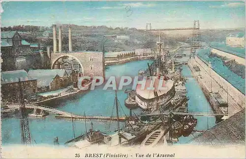 Ansichtskarte AK Brest Finistere Vue de l'Arsenal Bateau