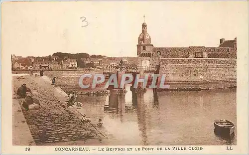 Cartes postales Concarneau Le Beffroi et le Pont de la Ville Close