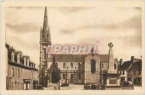 Ansichtskarte AK Landivisiau Finistere La Place de l'Eglise