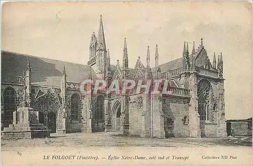 Cartes postales Le Folgoet Finistere Eglise Notre Dame cote sud et Transept