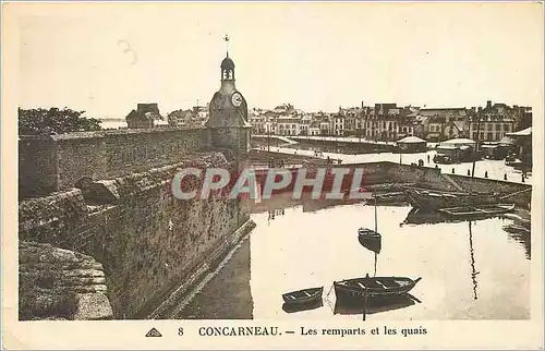 Ansichtskarte AK Concarneau Les remparts et les quais