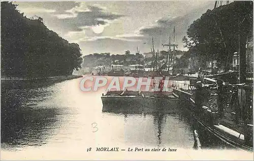 Cartes postales Morlaix Le Port ai clair de lune Bateaux