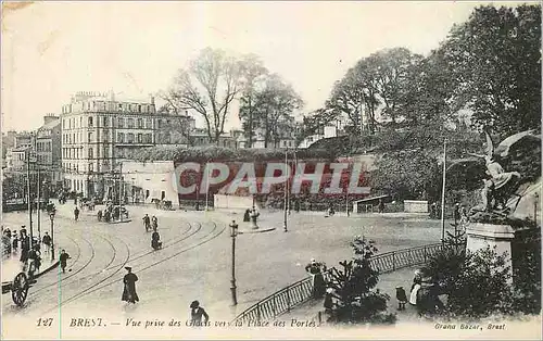 Cartes postales Brest Vue prise des Glacis vers la Place des Portes