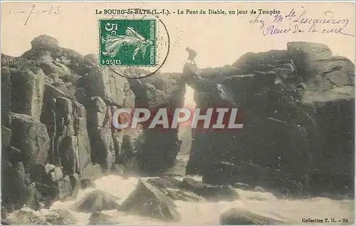 Cartes postales Le Bourg de Batz Le Pont du Diable un jour de Tempete