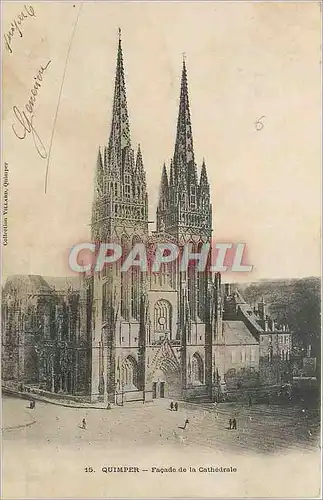 Ansichtskarte AK Quimper Facade de la Cathedrale