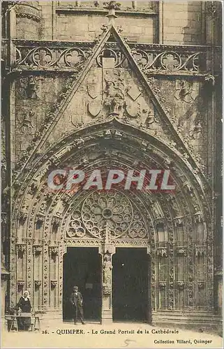 Ansichtskarte AK Quimper Le Grand Portail de la Cathedrale