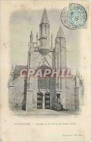 Ansichtskarte AK Guerande Facade de la Collegiale Saint Aubin