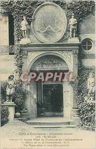 Ansichtskarte AK St Malo Interieur du Grand Hotel de France et de Chateaubriand