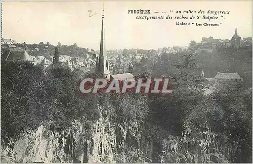 Cartes postales Fougeres au milieau des dangereux escarpements des roches de St Sulpice