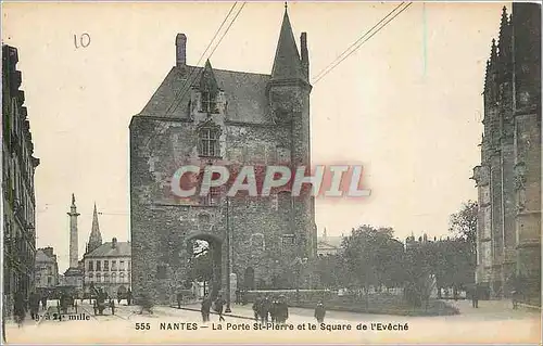 Cartes postales Nantes La Porte St Pierre et le Square de l'Eveche