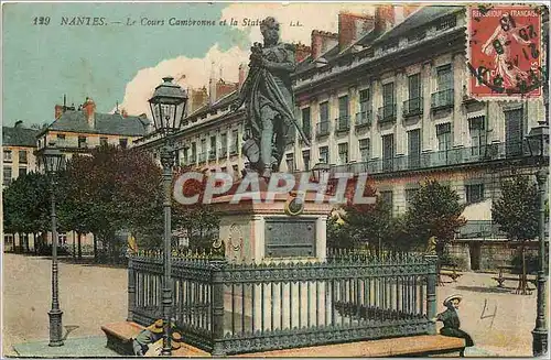 Cartes postales Nantes Le Cours Cambronne et ls Statue