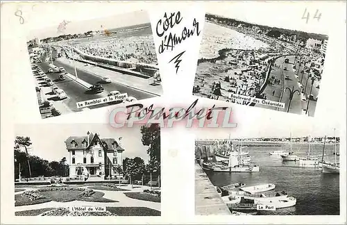 Cartes postales moderne Cote d'Amour Pornichet Le remblai et la plage Boulevard des Oceanides L'hotel de ville Le port B