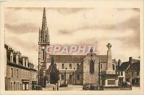 Ansichtskarte AK Landivisiau Finistere La Place de l'Eglise