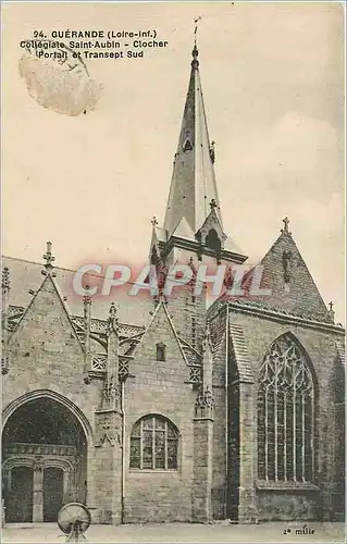 Cartes postales Guerande Loire Inf Collegiale Saint Aubin Clocher Portail et Transept Sud
