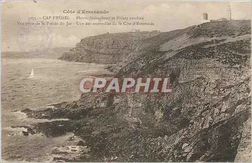Ansichtskarte AK Cap Frehel Phare Semaphore et Pointe extreme Vue prise de la Pointe du Jaz