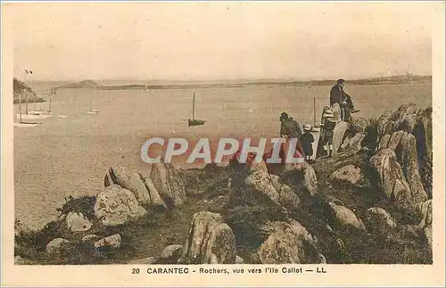 Cartes postales Carantec Rochers vue vers I'lle Callot