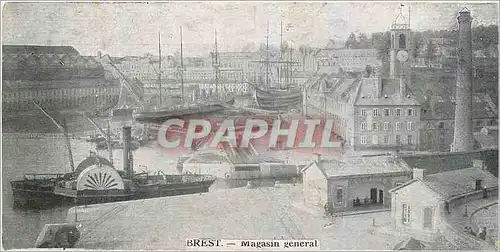 Cartes postales Brest Magasin general Bateaux